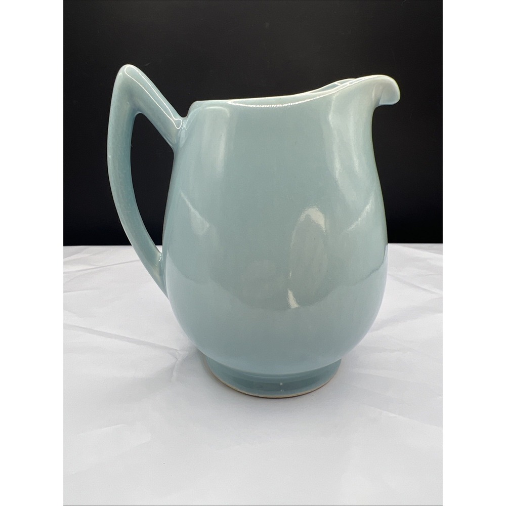 Vintage FAPCO Blue Ceramic Pitcher Creamer F.A.P. 214 Fredericksburg Art Pottery